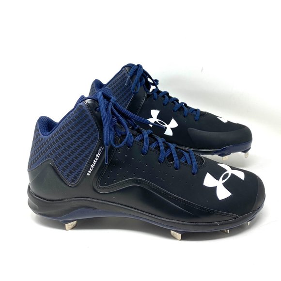 Under Armour UA Team Yard Mid ST Metal Cleat Black - Picture 2 of 8
